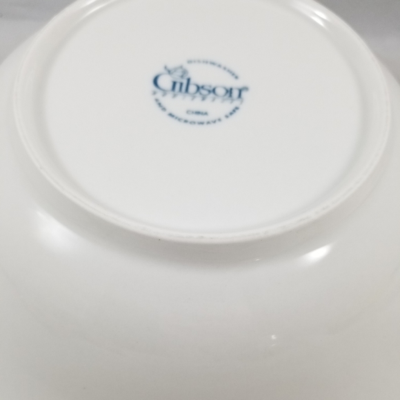 Gibson Housewares Flourish White Embossed Rimmed Soup Bowl - Picture 6 of 12